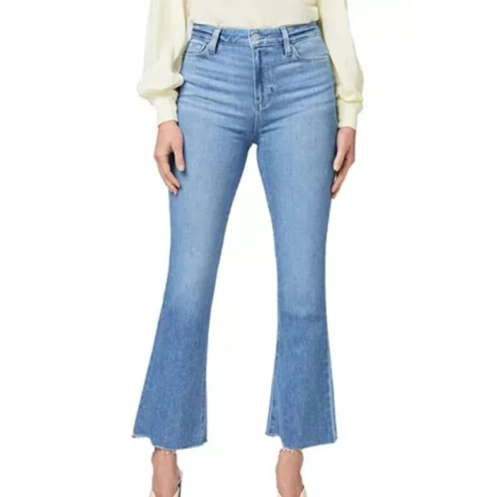 Paige Claudine High Rise Ankle Flare Jeans in Light Wash, Size 31 (D3)